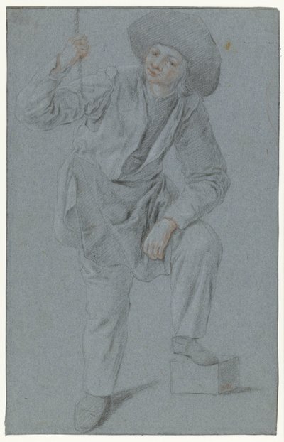 Bir ip çekerek ayakta duran çocuk by Cornelis Dusart