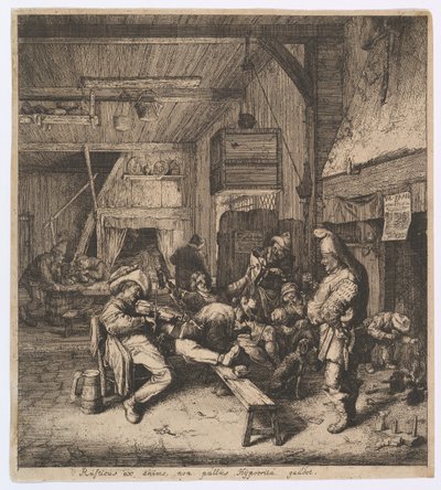Handa Oturan Kemancı, 1685. by Cornelis Dusart