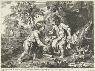 Vaftizci Yahya ve Çocukken Mesih by Cornelis Galle (I) (possibly)