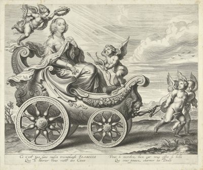Zafer arabasında Clara Isabella de Ligne-Arenberg (?) by Cornelis Galle (I)
