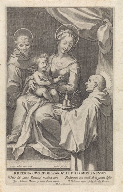 Çocuklu Meryem ve Sienalı Aziz Bernard ve Aziz Gerardus by Cornelis Galle (I)