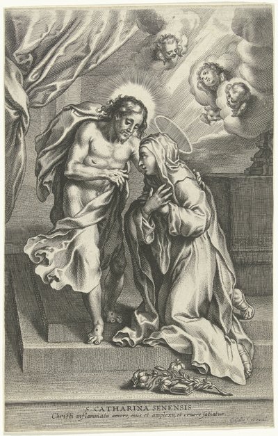 Sienalı İsa ve Aziz Catherine by Cornelis Galle (II)