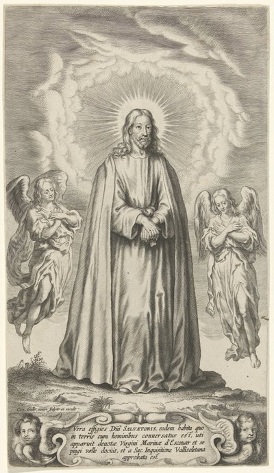 iki melek ile İsa by Cornelis Galle (II)