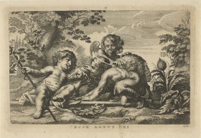 Vaftizci Yahya ve Kuzu ve Melek ile Mesih Çocuk by Cornelis Galle (II)