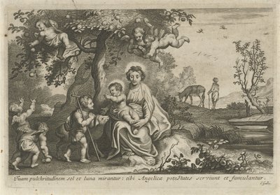 Çocuklu Meryem ve Vaftizci Yahya by Cornelis Galle (II)