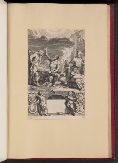 Balthasar Cordier, Iob Elvcidatvs için Başlık Sayfası by Cornelis Galle II after Abraham van Diepenbeeck
