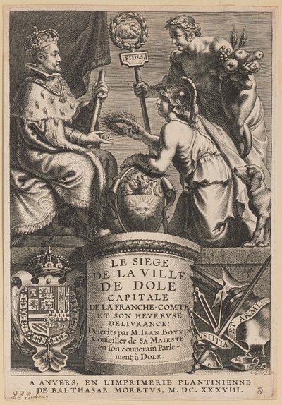 Jean Boyvin, Dole Şehri Kuşatması için Başlık Sayfası by Cornelis Galle I after Erasmus Quellinus II after Sir Peter Paul Rubens