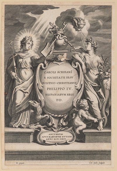Charles Scribani, Politik-Hıristiyan için Başlık Sayfası by Cornelis Galle I after Sir Peter Paul Rubens