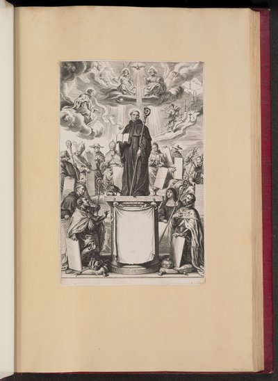 Dommo Benedicto Haeftano'nun S. Benedictus Illvstratvs için Başlık Sayfası by Cornelis Galle I after Sir Peter Paul Rubens