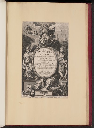 Leonard Lessius, De Ivstitia et Ivre için Başlık Sayfası by Cornelis Galle I after Sir Peter Paul Rubens