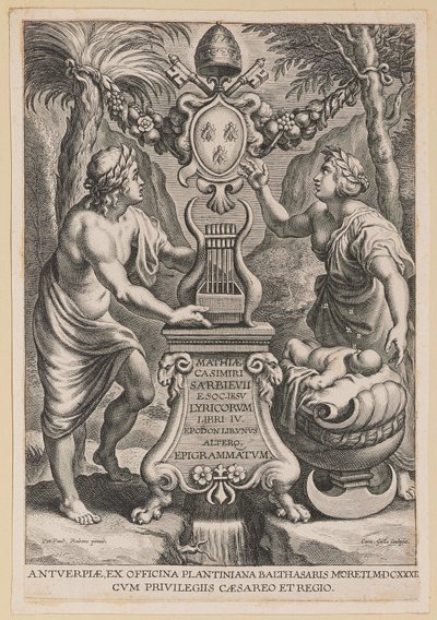 M.C. için Başlık Sayfası Sarbievski, Lirik Kitaplar IV by Cornelis Galle I after Sir Peter Paul Rubens