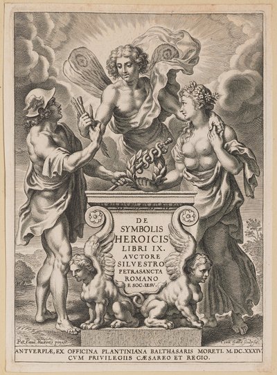 Sylvester Pietrasanta, Kahramanlık Sembolleri için Başlık Sayfası by Cornelis Galle I after Sir Peter Paul Rubens