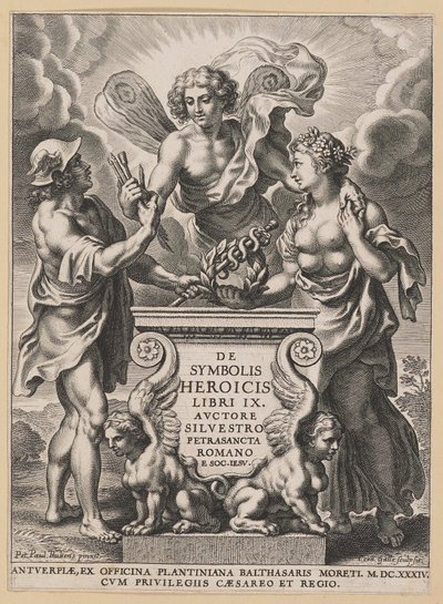 Sylvester Pietrasanta, Kahramanlık Sembolleri için Başlık Sayfası by Cornelis Galle I after Sir Peter Paul Rubens