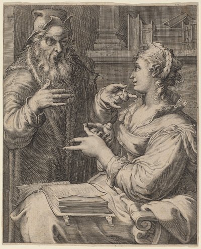 Felsefe by Cornelis Jacobsz Drebbel, after Hendrik Goltzius