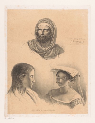 üç portre by Cornelis Kruseman