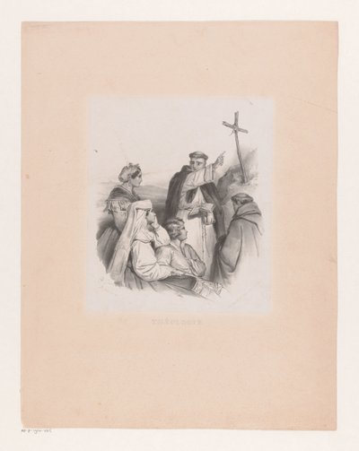 Bir théologie'de şirket ve keşişler (nesnedeki başlık) by Cornelis Kruseman