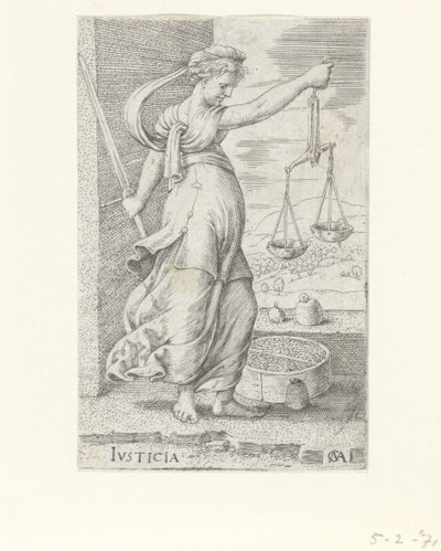 adalet Adalet (nesne üzerindeki başlık) Erdemler (dizi adı) by Cornelis Massijs