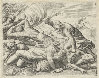 Şimşon Filistinleri eşek çenesiyle yendi Samson Tarihi (dizi başlığı) by Cornelis Massijs