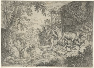 Keçi ve inek ile çoban by Cornelis Matthieu