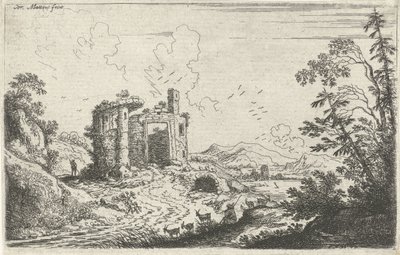 Bir keçi çobanı ile manzara by Cornelis Matthieu