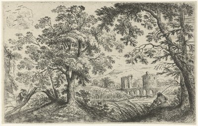 Bir balıkçı ile manzara by Cornelis Matthieu
