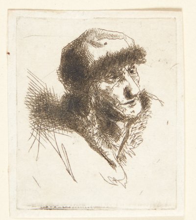 Kürk şapkalı yaşlı kadın by Cornelis Pietersz Bega