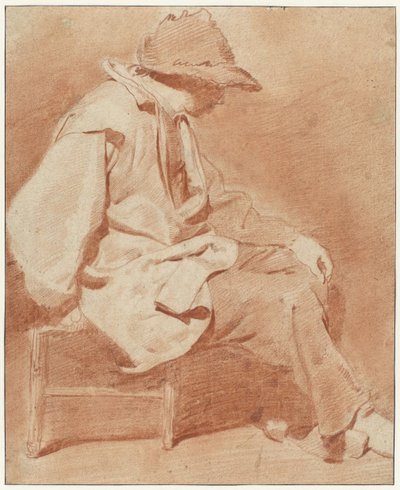 Oturan Adam Şapkalı, Sol Eli Dizinde, Yüzü Sağa Dönmüş by Cornelis Pietersz. Bega