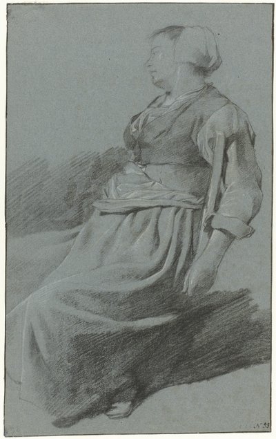 Oturan Kadın, Yüzü Sola Bakmış, Şapkalı, Kolunu Sandalyenin Arkasına Atmış, Sol by Cornelis Pietersz. Bega