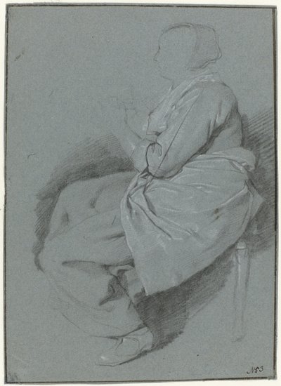 Sol Profilde Oturan, Önlüklü Kadın by Cornelis Pietersz. Bega