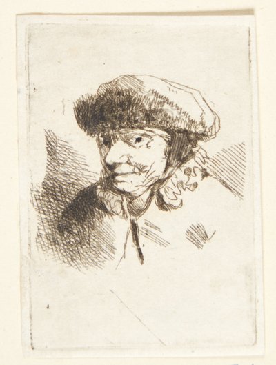 Kürk şapkalı gülümseyen yaşlı kadın by Cornelis Pietersz Bega