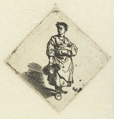 Sağ elinde sürahi ile duran kadın by Cornelis Pietersz. Bega