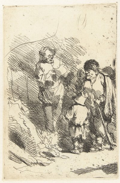 Şarkı söyleyen adam ve çocuk ve adam dahil dinleyen dinleyiciler by Cornelis Pietersz. Bega