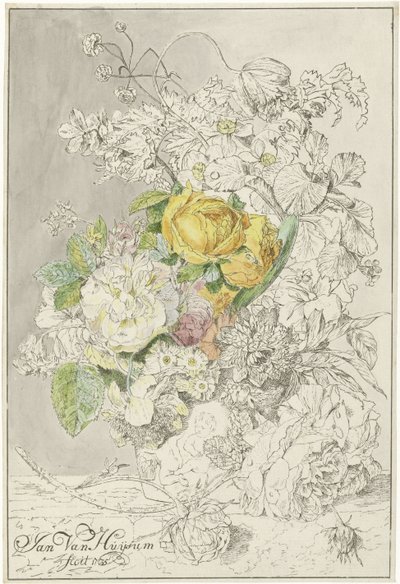 Çiçek aranjmanı by Cornelis Ploos van Amstel (signed by artist)