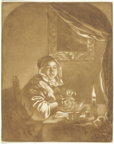 Mum ışığında bayan by Cornelis Ploos van Amstel (signed by artist)