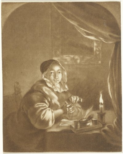 Mum ışığında bayan by Cornelis Ploos van Amstel (signed by artist)