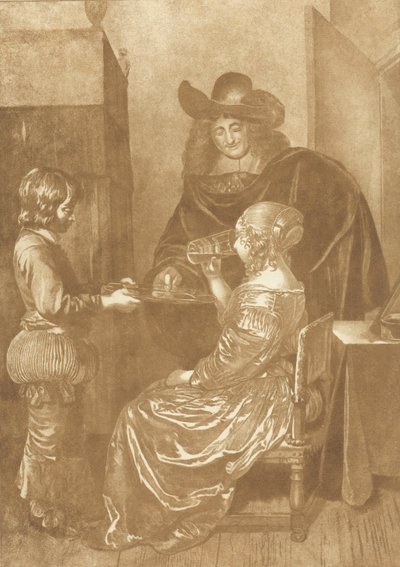 Sayfa ile beyefendi ve bayan by Cornelis Ploos van Amstel (signed by artist)
