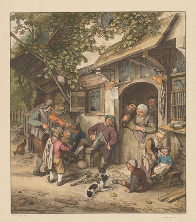 Bir han için kemancı by Cornelis Ploos van Amstel (signed by artist)
