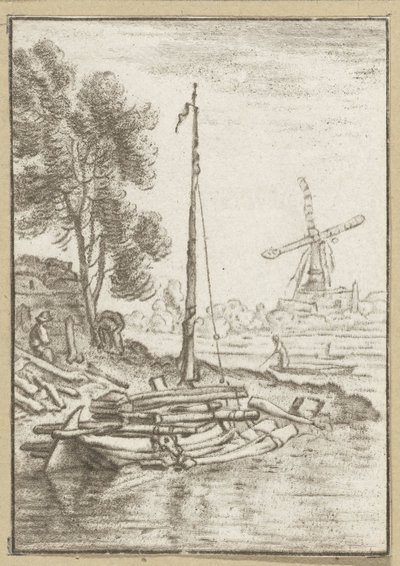 dolambaçlı nehir Baskı çalışması (seri başlığı) by Cornelis Ploos van Amstel