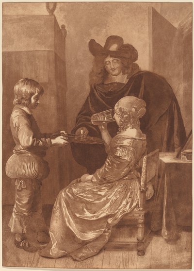 Cavalier ve Sayfalı Bayan by Cornelis Ploos van Amstel