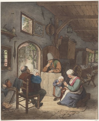 İç mekanda gazete okuyucusu by Cornelis Ploos van Amstel