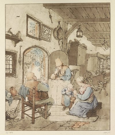 İç mekanda gazete okuyucusu by Cornelis Ploos van Amstel