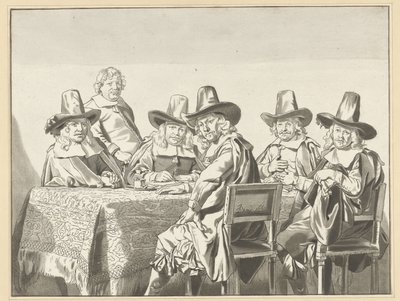Haarlem'deki yetimhanenin vekilleri by Cornelis Ploos van Amstel