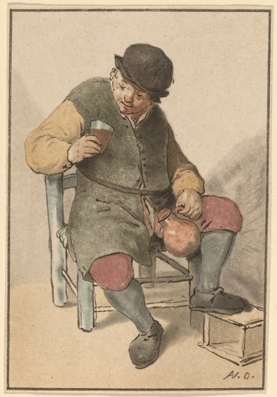 Sürahili Oturan Köylü, c. 1763. by Cornelis Ploos van Amstel