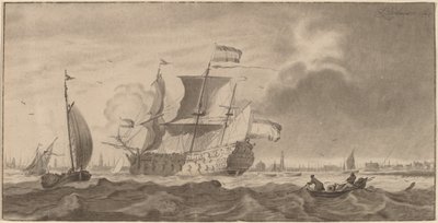 Y'deki Savaş Gemisi, 1768 by Cornelis Ploos van Amstel