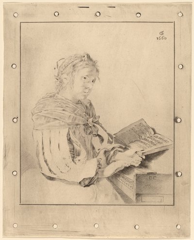 Klavyede Genç Kız by Cornelis Ploos van Amstel