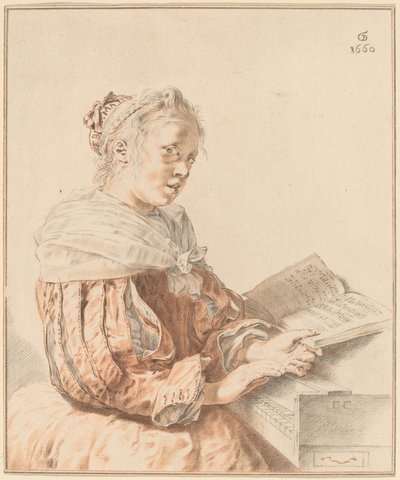 Klavyede Genç Kız by Cornelis Ploos van Amstel