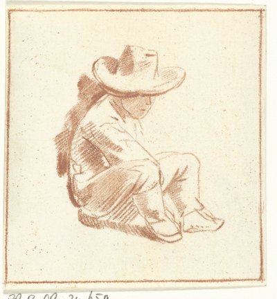 oturan çocuk by Cornelis Ploos van Amstel