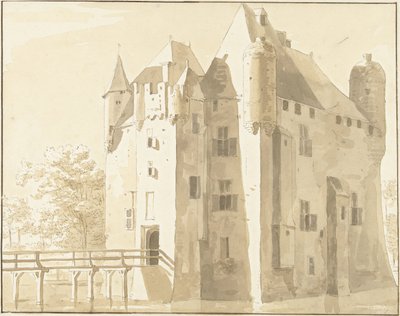 Herwijnen'deki Frissestein Şatosu, arka by Cornelis Pronk (possibly)