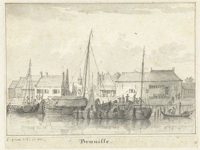 Bruinisse limanının görünümü by Cornelis Pronk