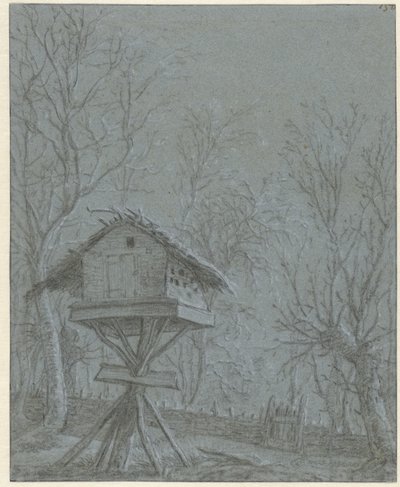 Ağaçlar arasında güvercinlik by Cornelis Saftleven (possibly)